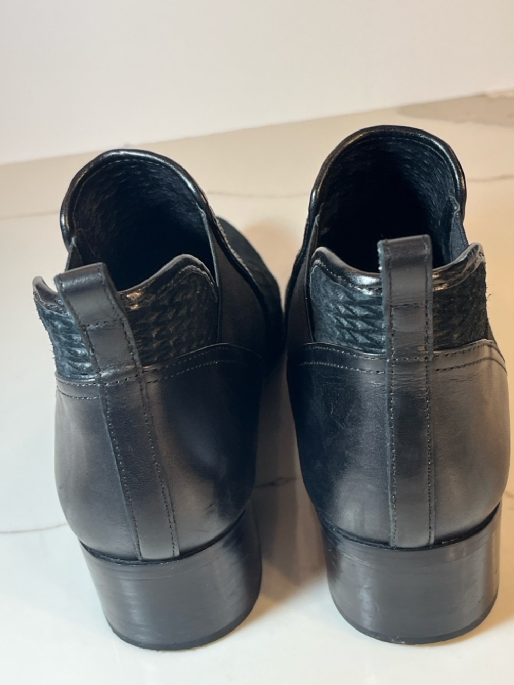 Donald J. Pliner Black Woven Leather Chelsea Ankle Boots - Picture 2 of 14